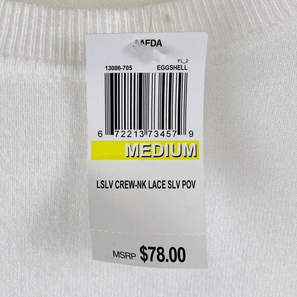 NWT Sioni Lace Sleeve Sweater Size M - Picture 8 of 9